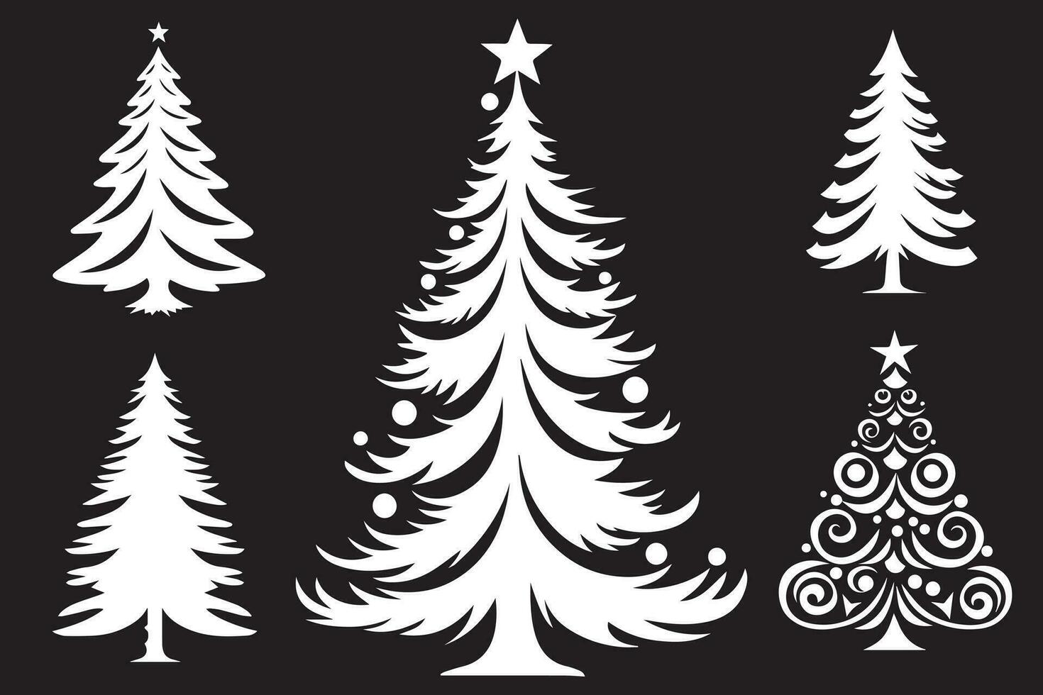 Noël arbre silhouette conception vecteur