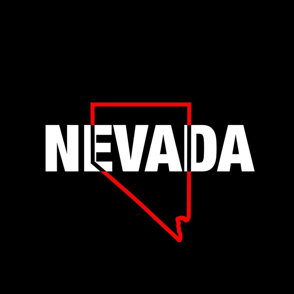 Nevada carte typographie icône. Nevada Etats-Unis carte caractères vecteur