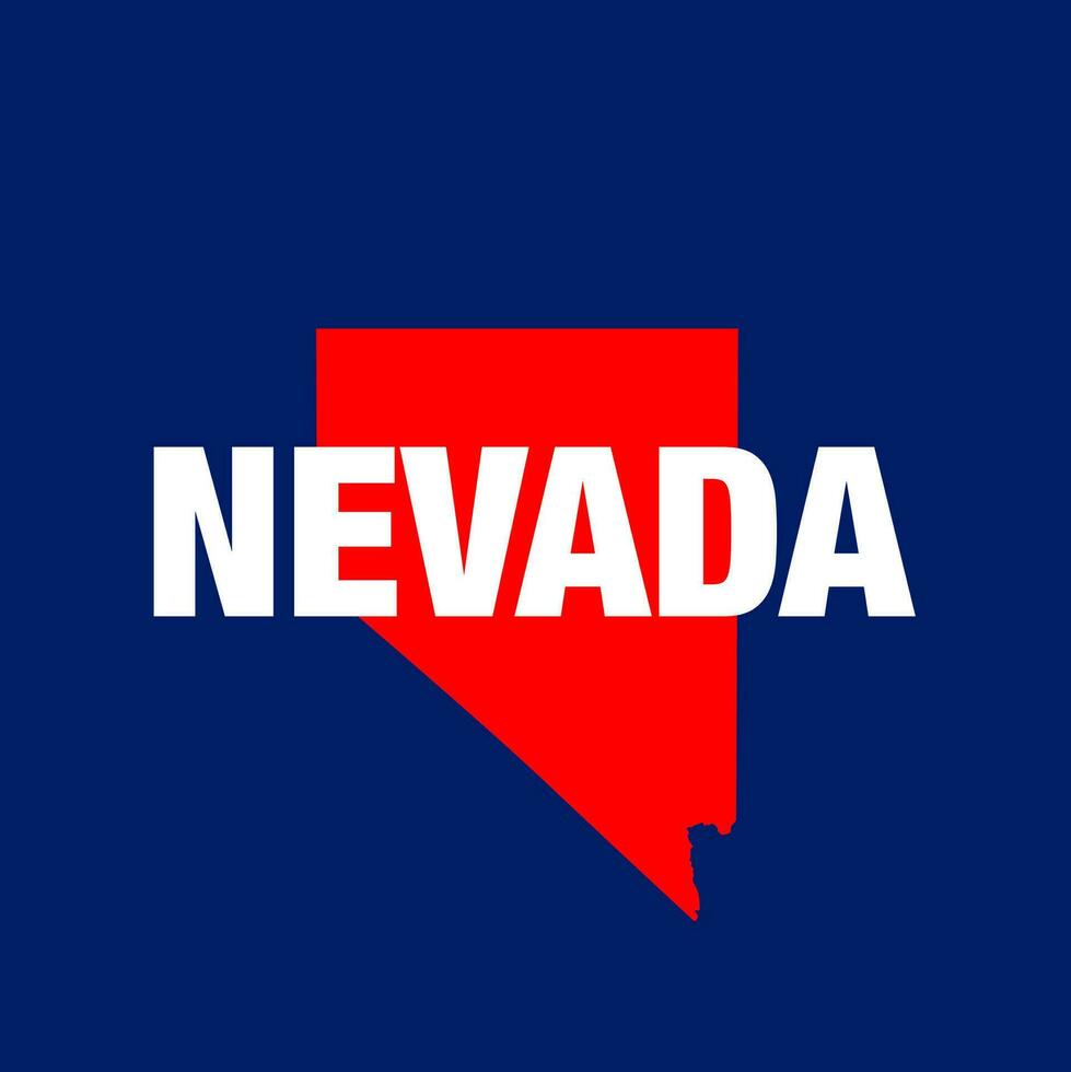 Nevada carte typographie icône. Nevada carte dans rouge bleu. vecteur