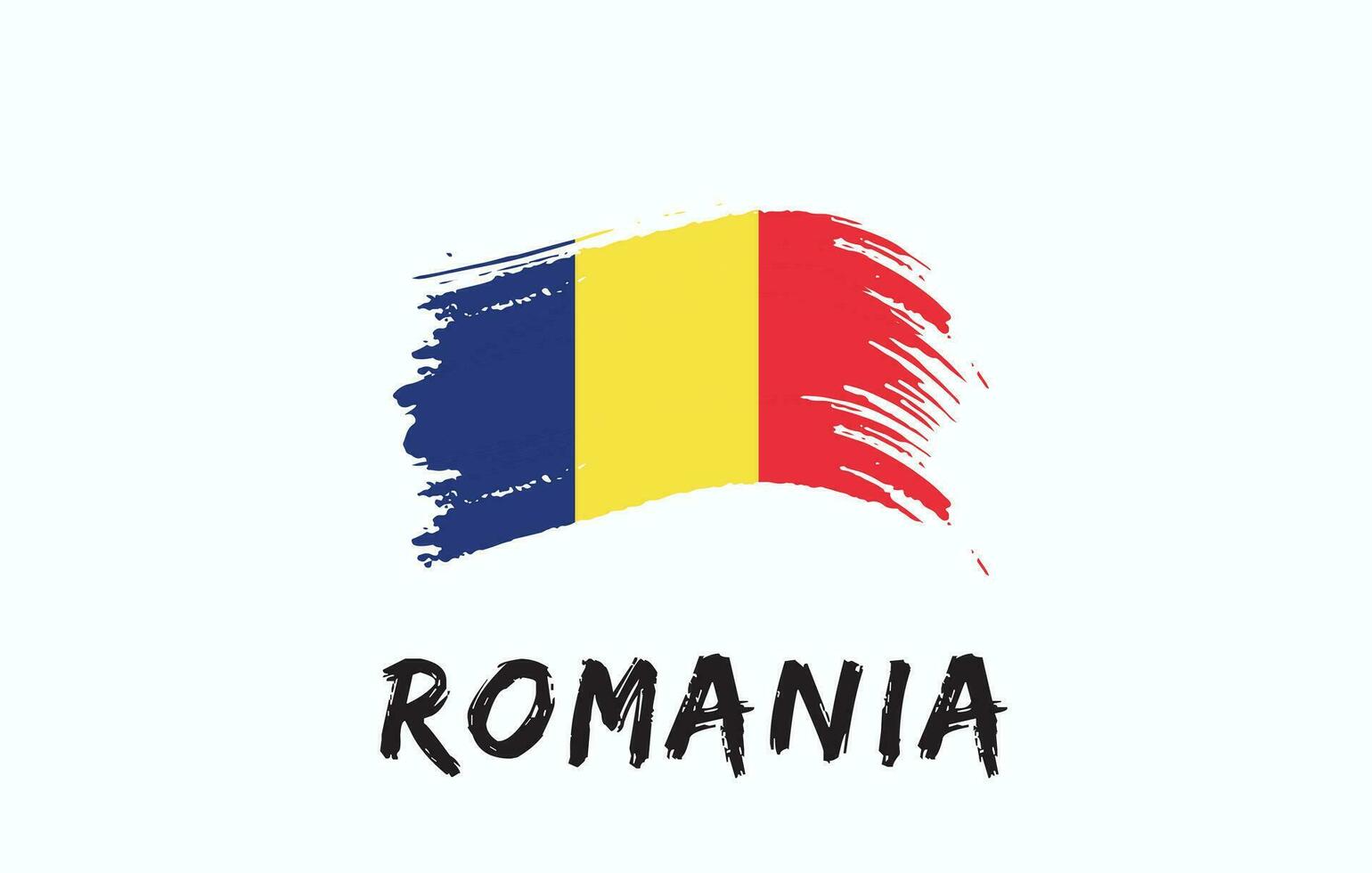 Roumanie brosse peint nationale pays drapeau peint texture blanc Contexte nationale journée ou indépendance journée conception pour fête vecteur illustration