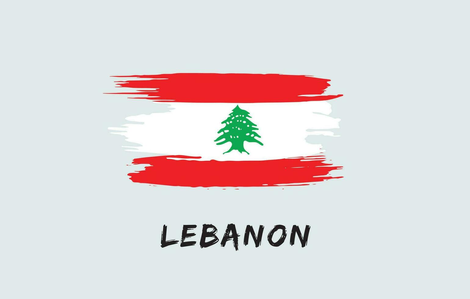 Liban brosse peint nationale pays drapeau peint texture blanc Contexte nationale journée ou indépendance journée conception pour fête vecteur illustration