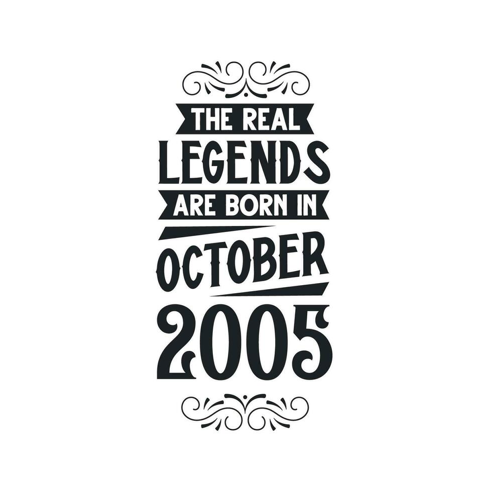 née dans octobre 2005 rétro ancien anniversaire, réel Légende sont née dans octobre 2005 vecteur