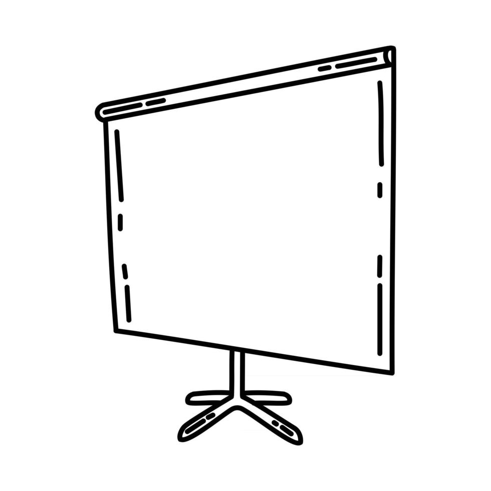 icône de projecteur d'écran. doodle dessinés à la main ou style d'icône de contour vecteur