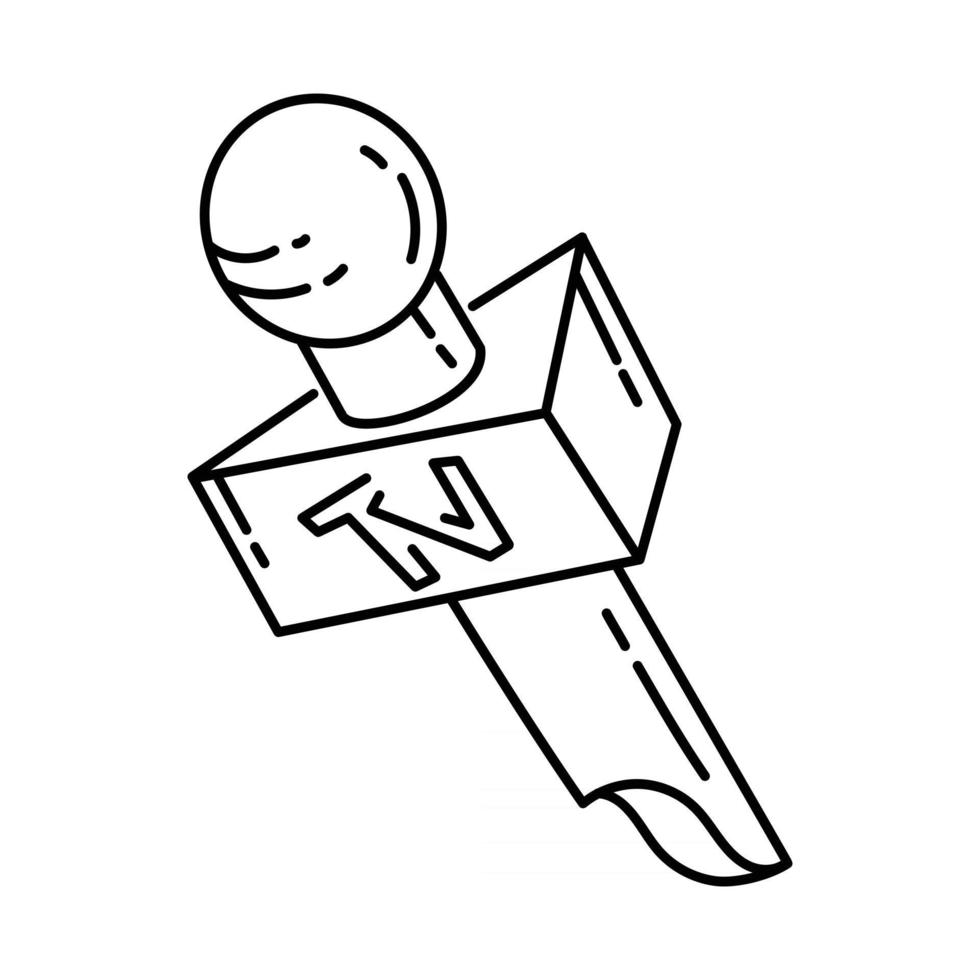 icône de micro. doodle dessinés à la main ou style d'icône de contour vecteur