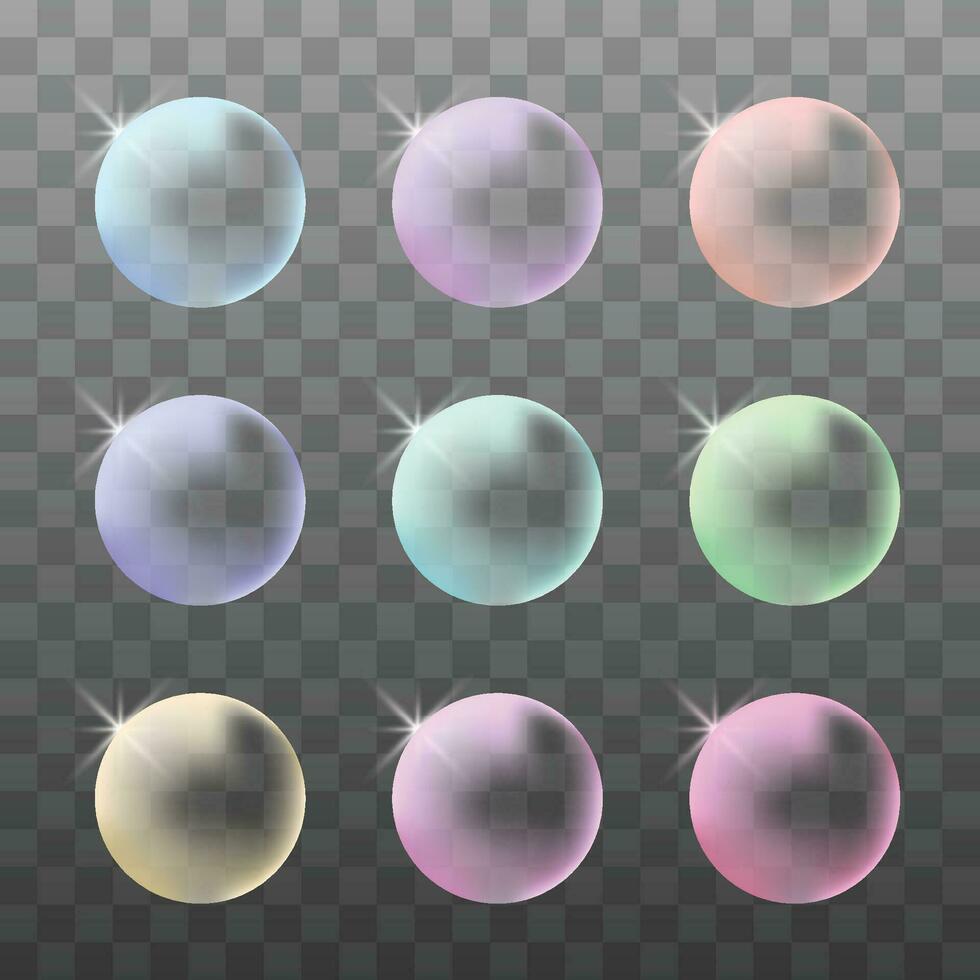 vecteur transparent multicolore savon bulles ensemble sur plaid Contexte collection