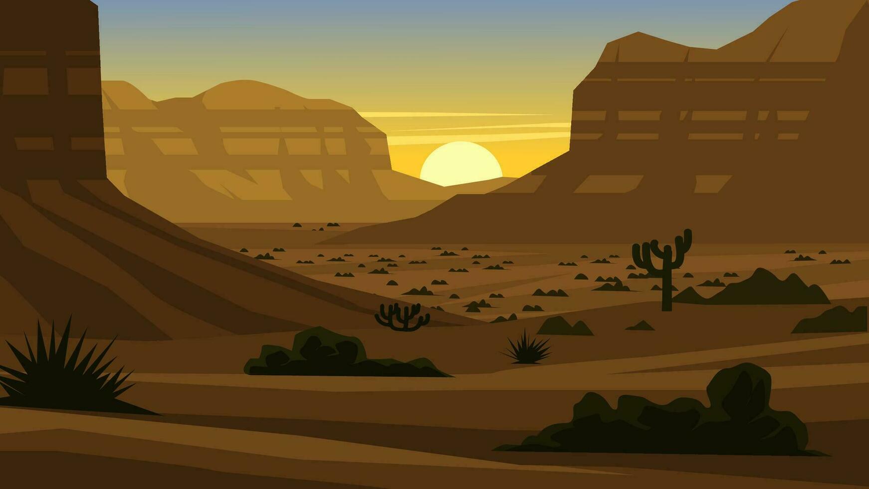 grandiose canyon Sunse paysage. vecteur illustration