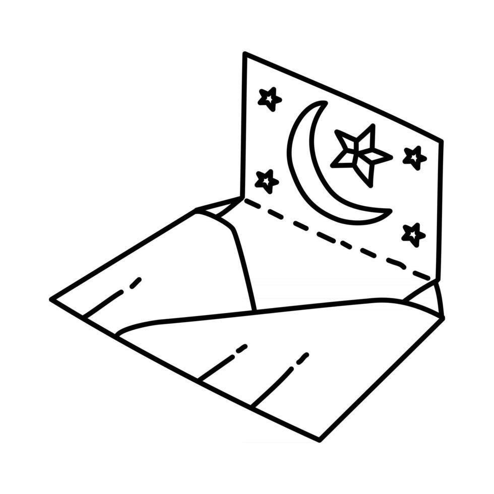 icône de carte eid. doodle dessinés à la main ou style d'icône de contour vecteur