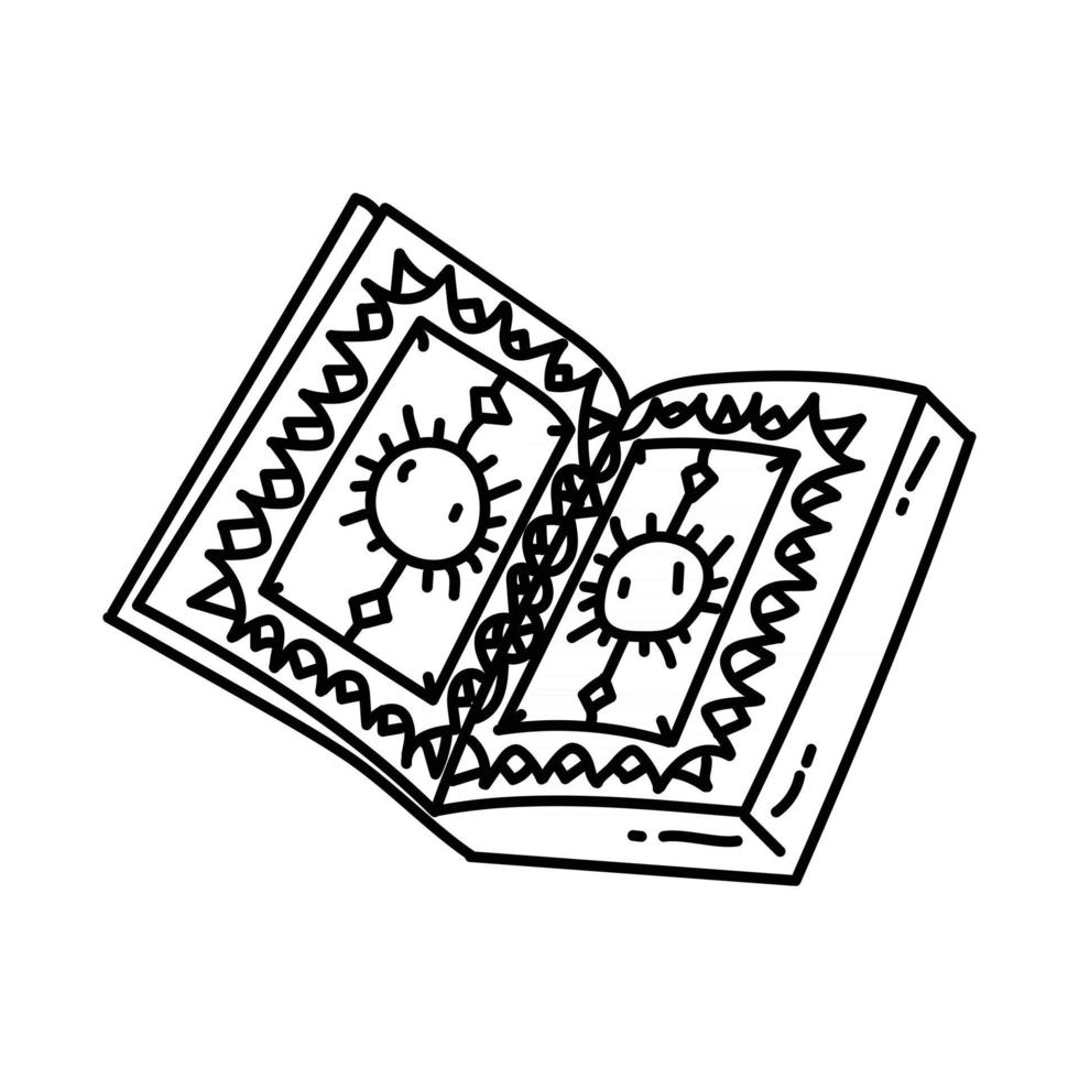 icône du coran. doodle dessinés à la main ou style d'icône de contour vecteur