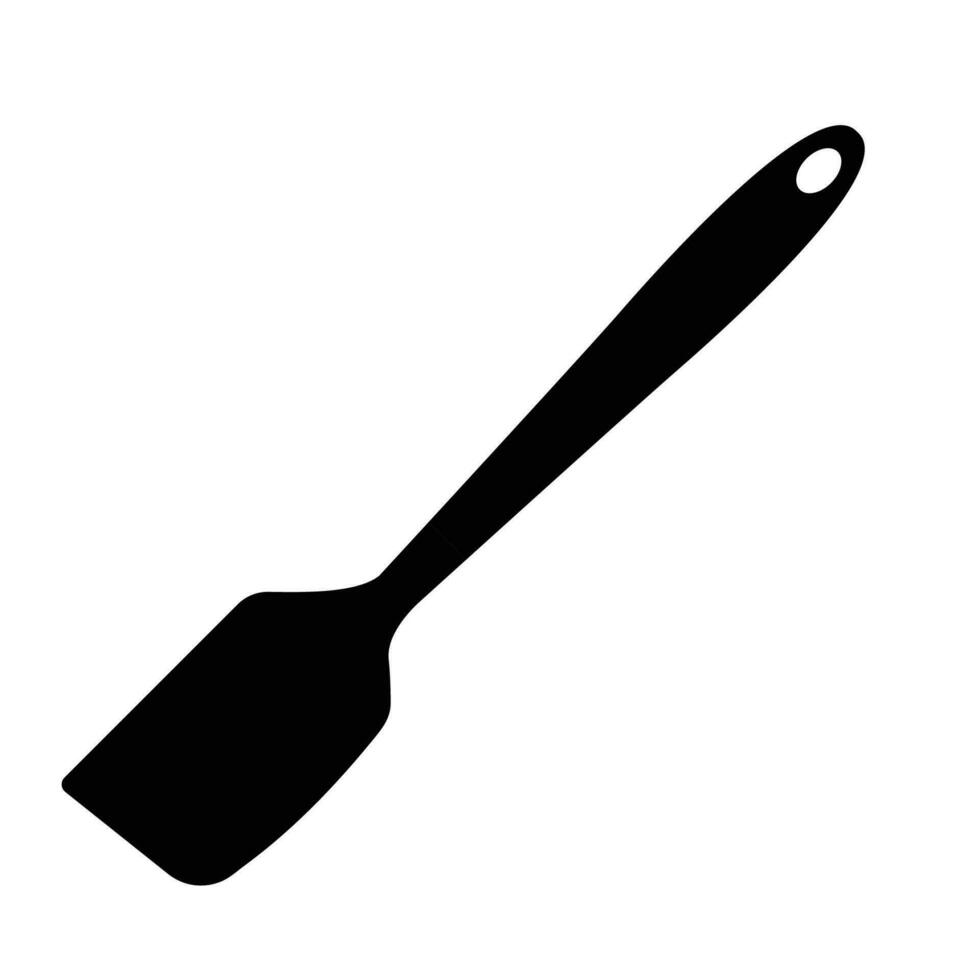 spatule silhouette. noir et blanc icône conception éléments sur isolé blanc Contexte vecteur
