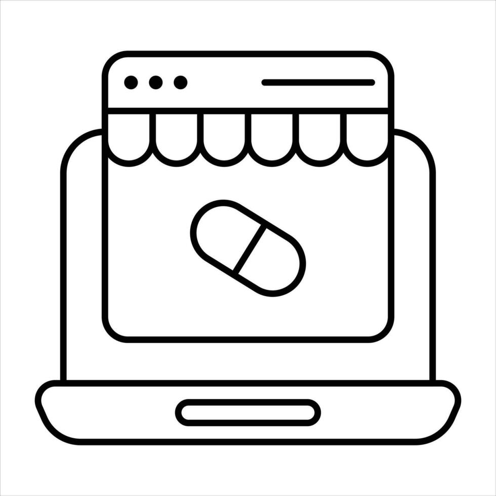 en ligne pharmacie ligne icône conception style vecteur