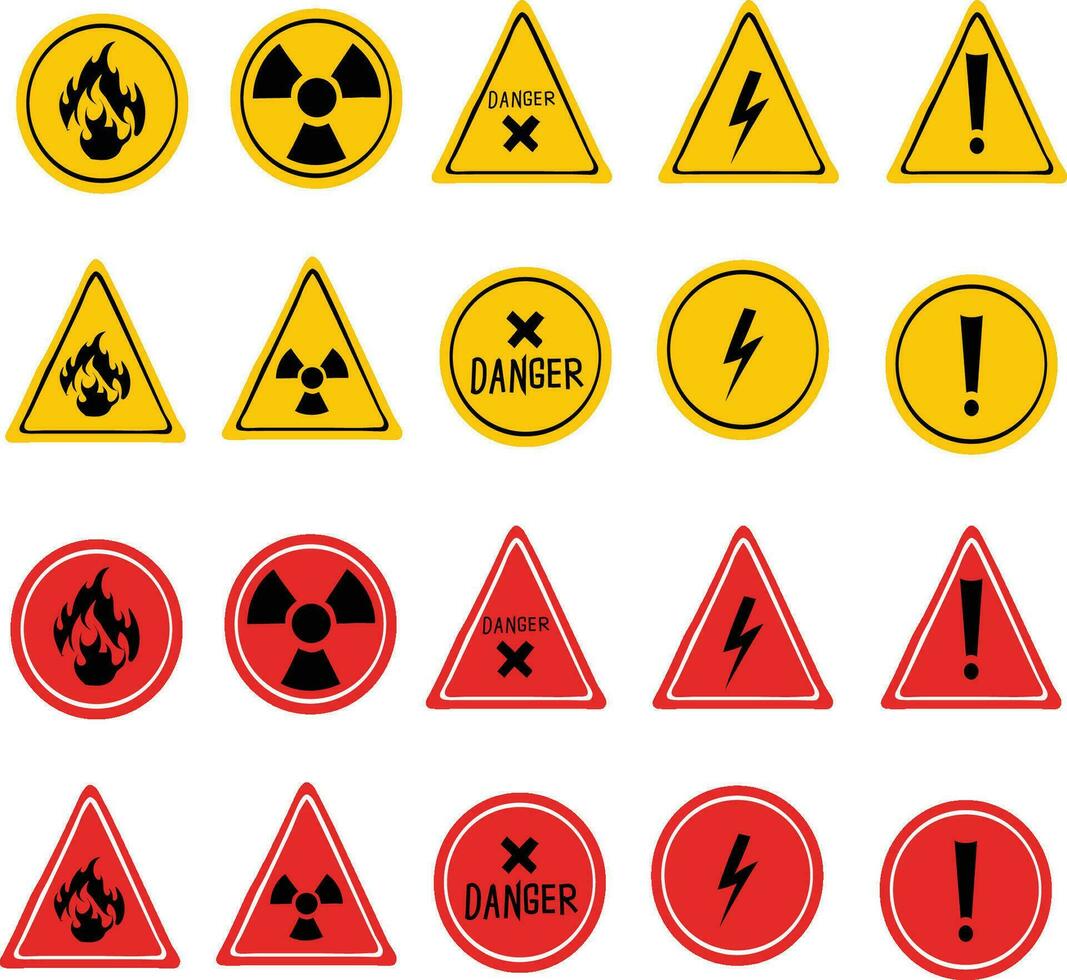 gratuit vecteur ensemble de chimique sécurité alerte