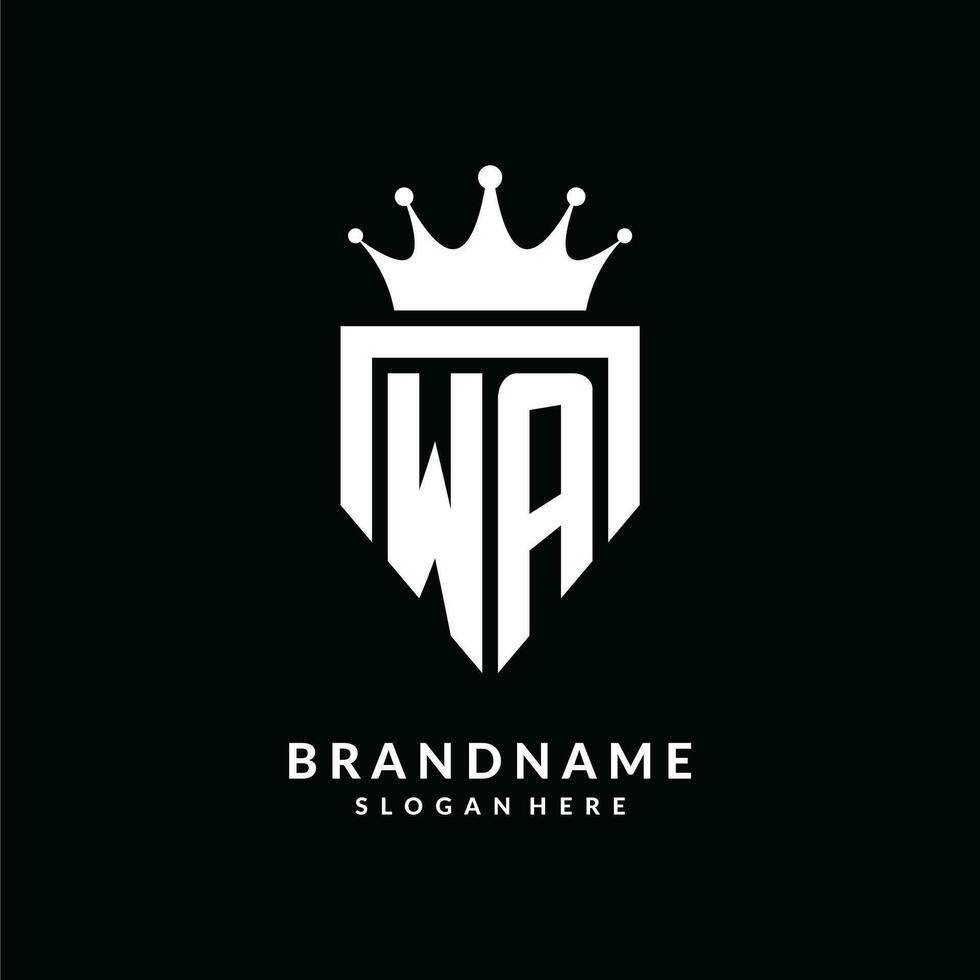 lettre Washington logo monogramme emblème style avec couronne forme conception modèle vecteur