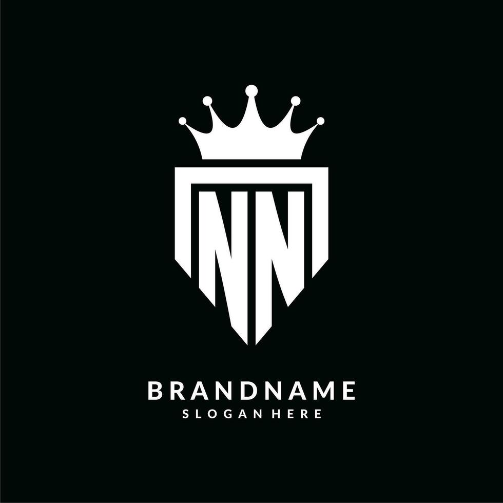 lettre nn logo monogramme emblème style avec couronne forme conception modèle vecteur