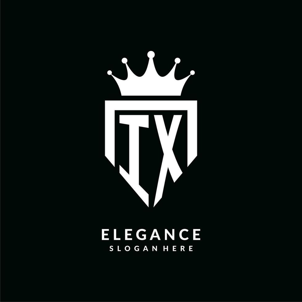 lettre ix logo monogramme emblème style avec couronne forme conception modèle vecteur