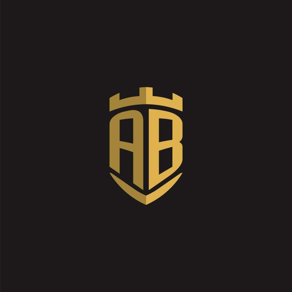initiales un B logo monogramme avec bouclier style conception vecteur