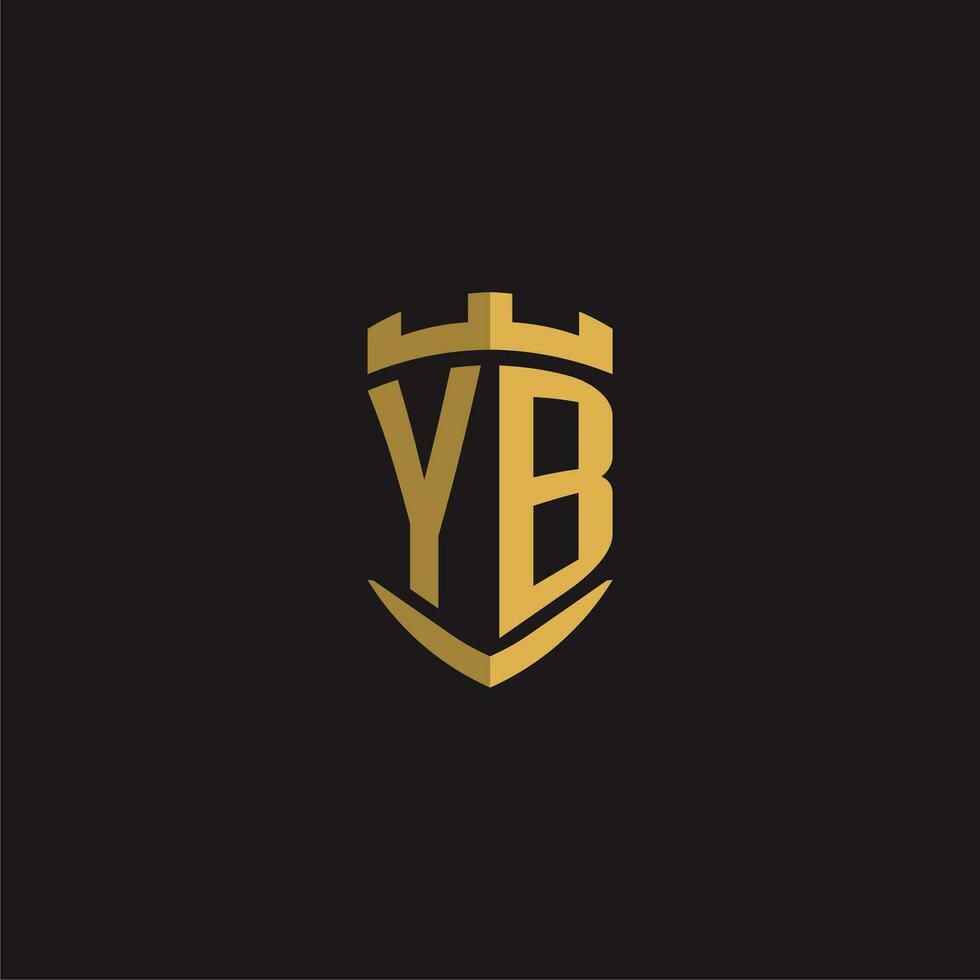 initiales yb logo monogramme avec bouclier style conception vecteur