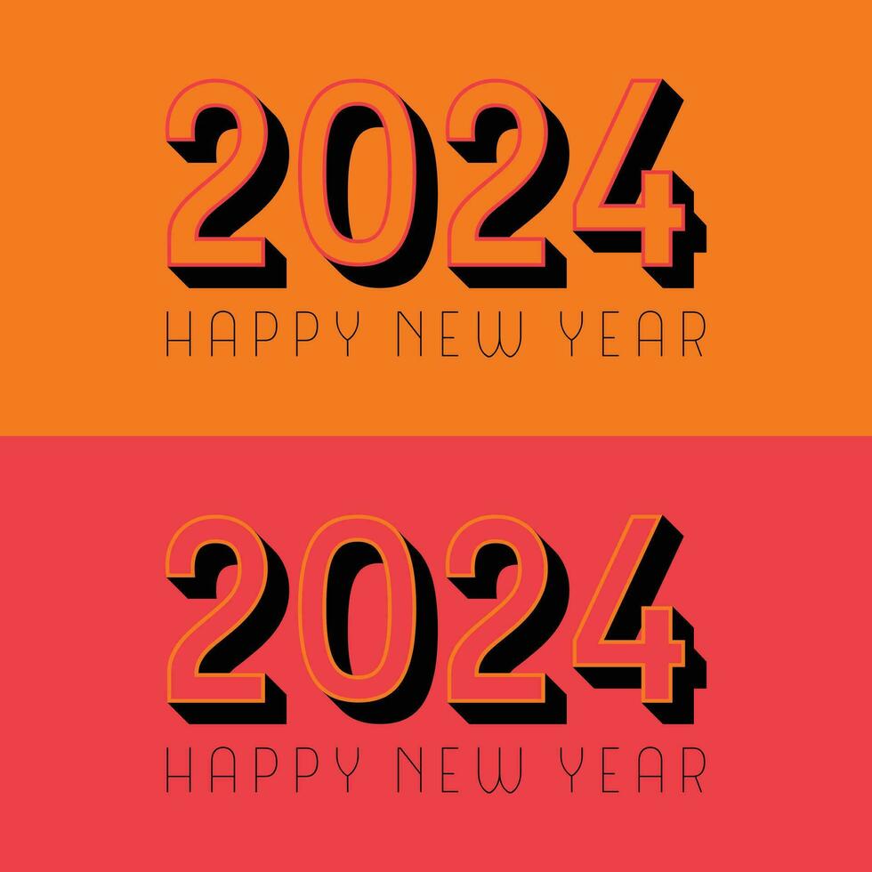 content Nouveau année 2024 conception. coloré prime vecteur conception pour affiche, bannière, salutation et Nouveau année 2024 fête.