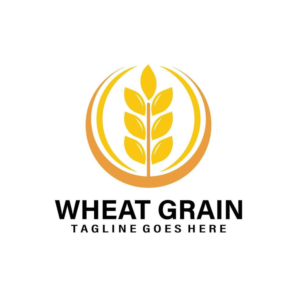 vecteur d'icône de logo de grain de blé isolé