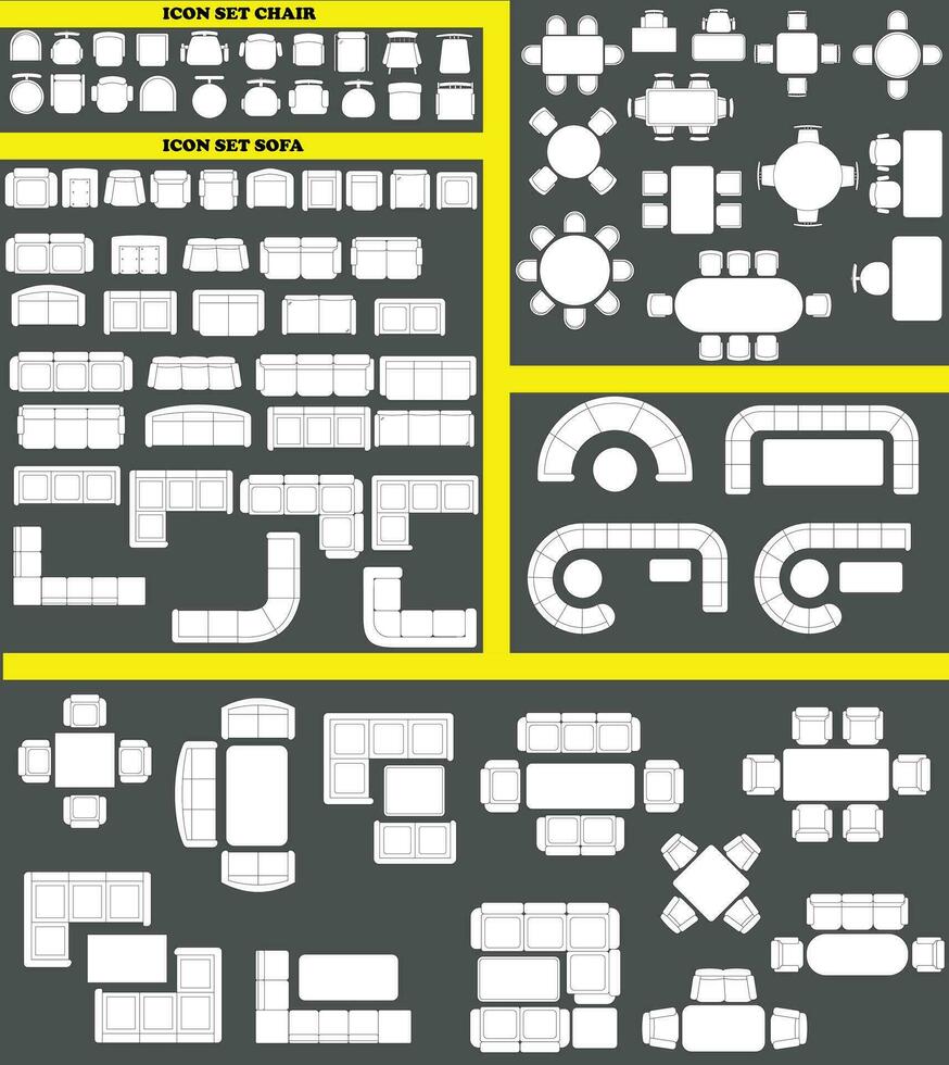 illustration vecteur graphique de icône ensemble chaise et canapé pour maison plan bien pour adapté pour Accueil conception, intérieur