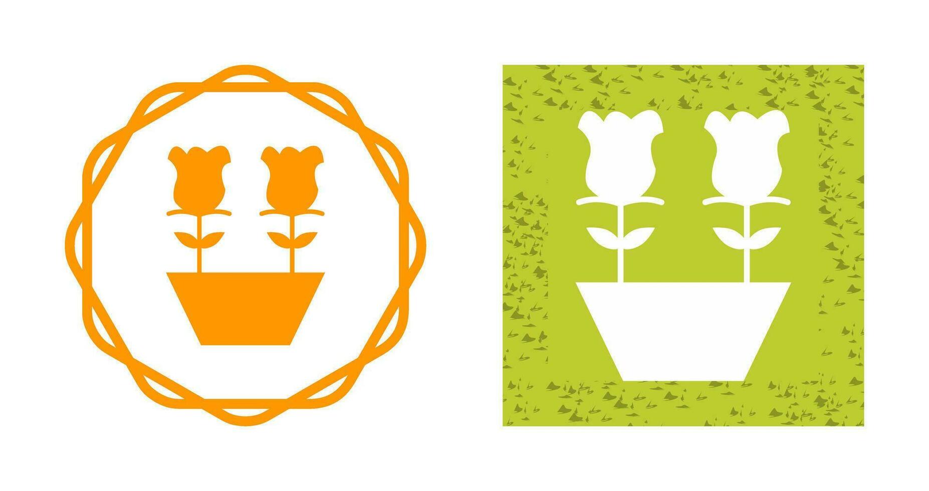 tulipes en icône de vecteur de pot
