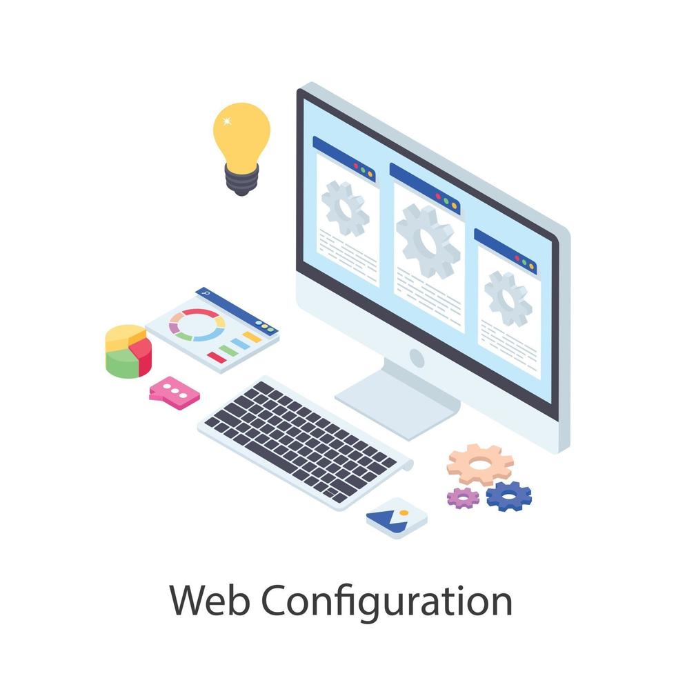 éléments de configuration Web vecteur