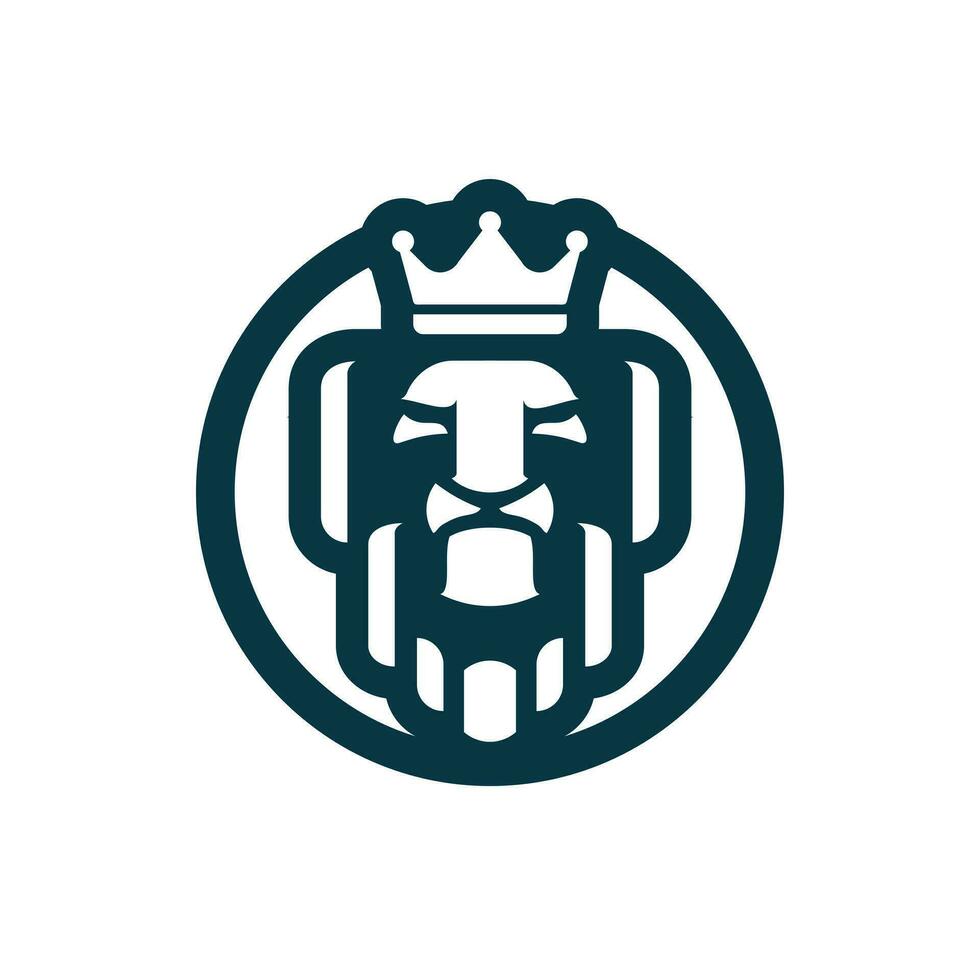 Lion Roi visage tête moderne Facile logo conception vecteur