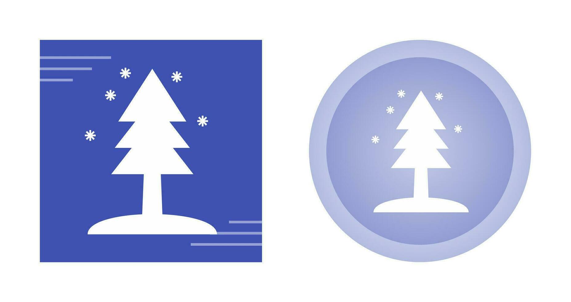 arbre dans l'icône de vecteur de neige