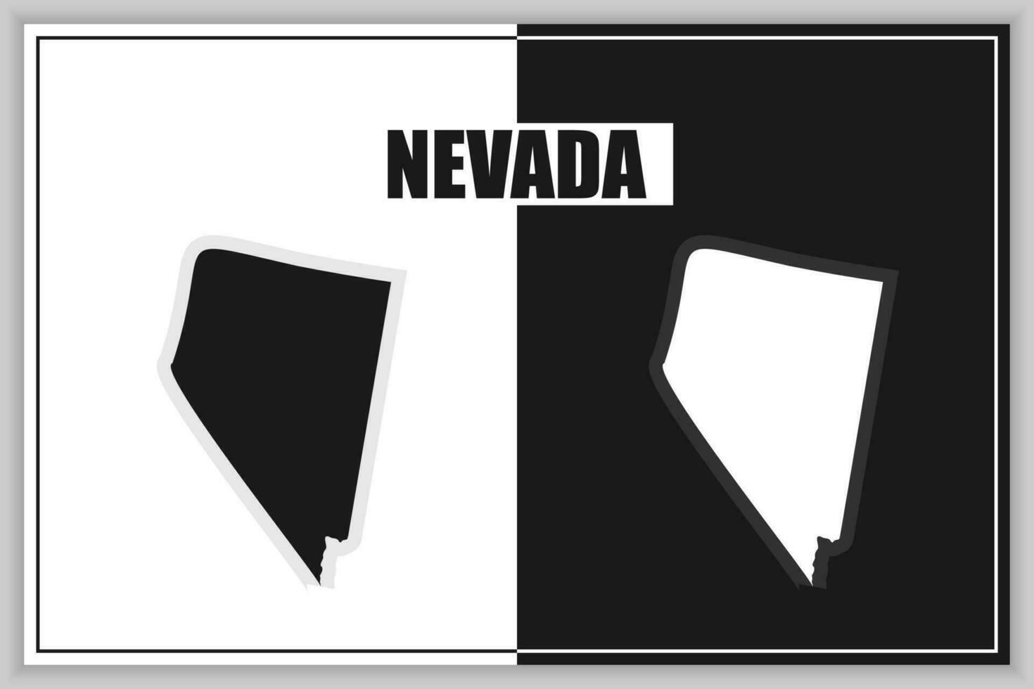 plat style carte de Etat de Nevada, Etats-Unis. Nevada contour. vecteur illustration