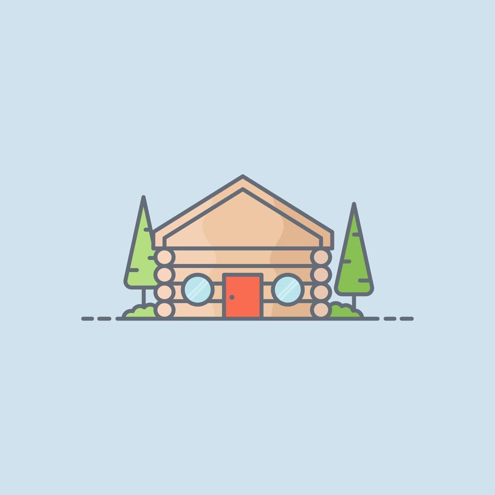 illustration vectorielle de maison en bois vecteur
