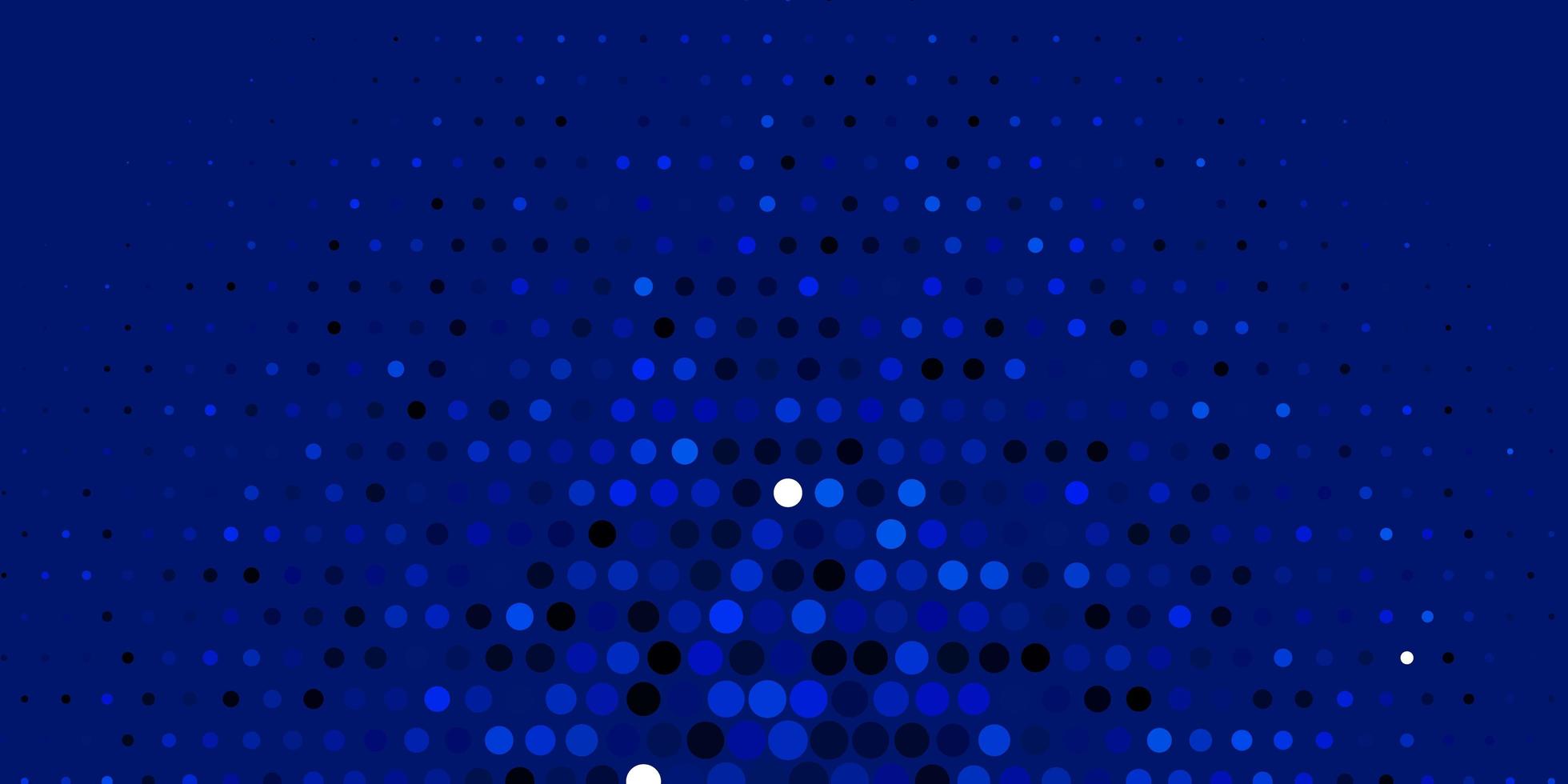 modèle vectoriel bleu foncé avec des cercles. illustration avec ensemble de sphères abstraites colorées brillantes. modèle pour les sites Web.