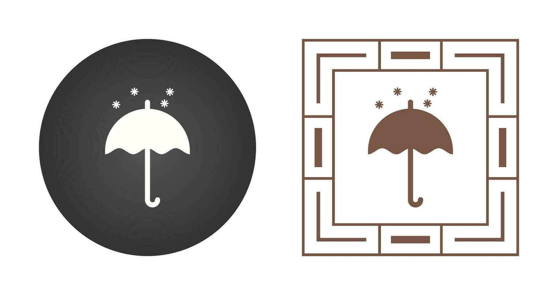 parapluie avec icône de vecteur de neige