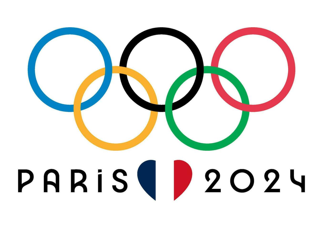 Ukraine, Kharkiv - août, 2, 2023. Paris, France, 2024 été Jeux olympiques officiel logo. vecteur