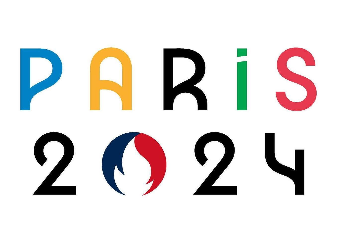 Ukraine, Kharkiv - août, 2, 2023. Paris, France, 2024 été Jeux olympiques officiel logo. vecteur