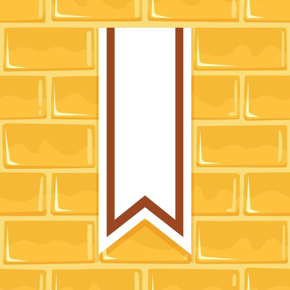 dessin animé brique mur de d'or Couleur avec pendaison fanion carré sans couture modèle. vecteur