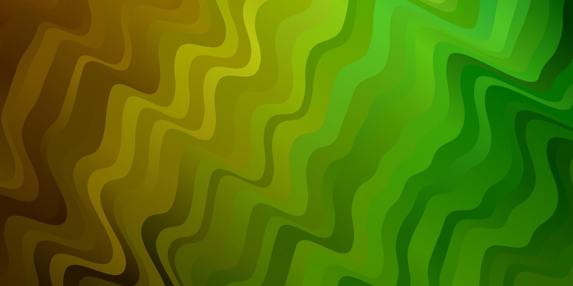 motif vectoriel vert clair et jaune avec des courbes. illustration dégradée dans un style simple avec des arcs. modèle pour livrets, dépliants.