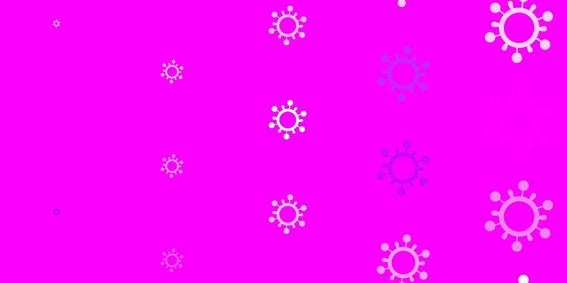 modèle vectoriel violet clair, rose avec des signes de grippe.