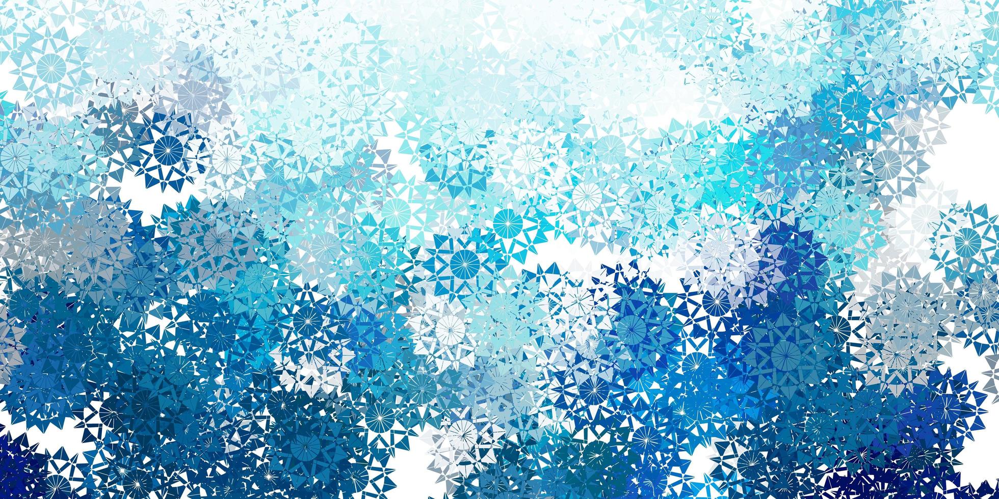 texture de vecteur bleu clair avec des flocons de neige lumineux.