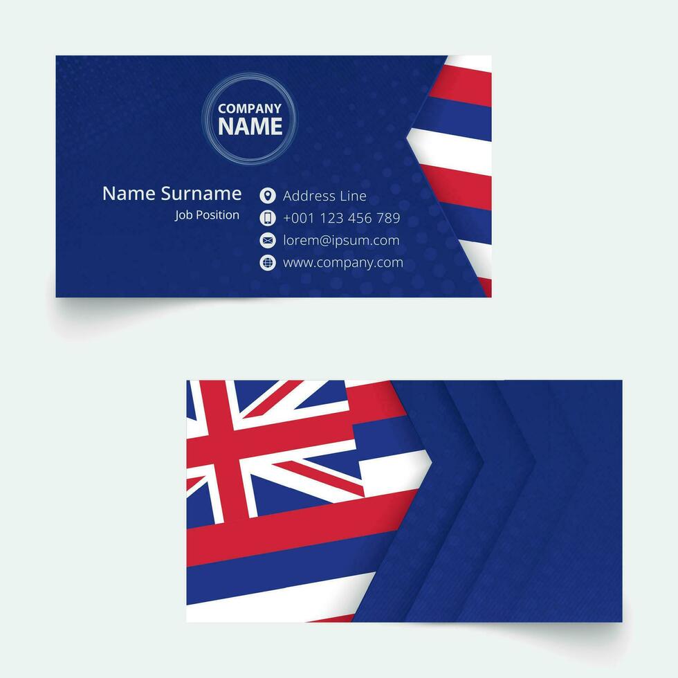 Hawaii drapeau affaires carte, la norme Taille 90x50 mm affaires carte modèle. vecteur