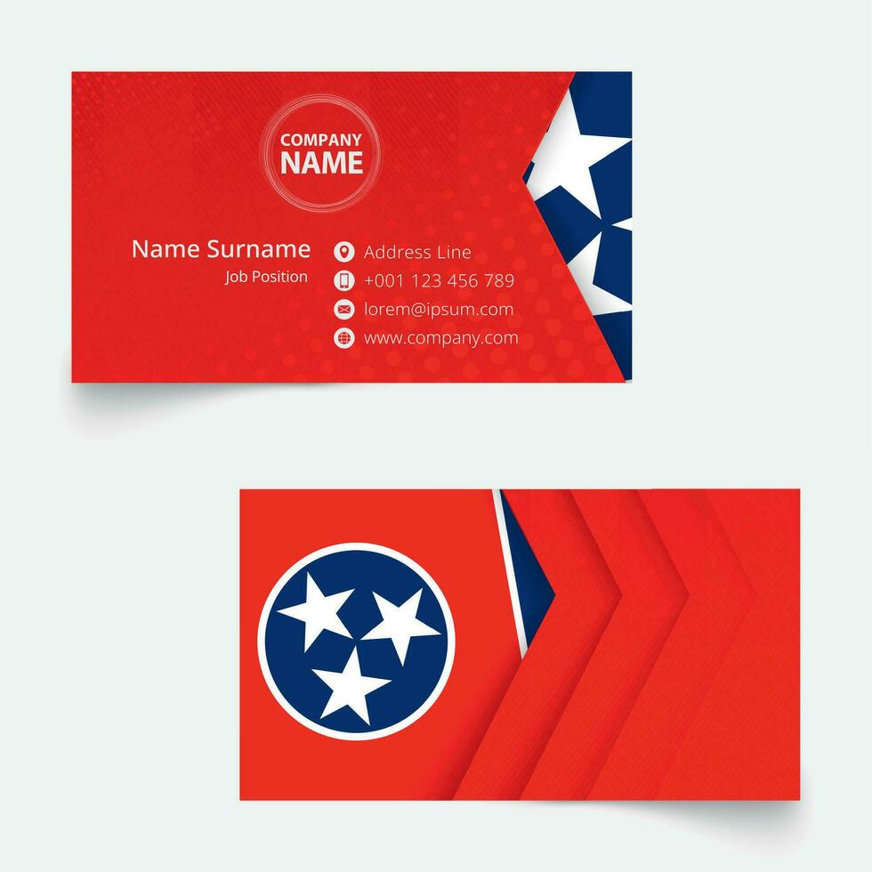Tennessee drapeau affaires carte, la norme Taille 90x50 mm affaires carte modèle. vecteur