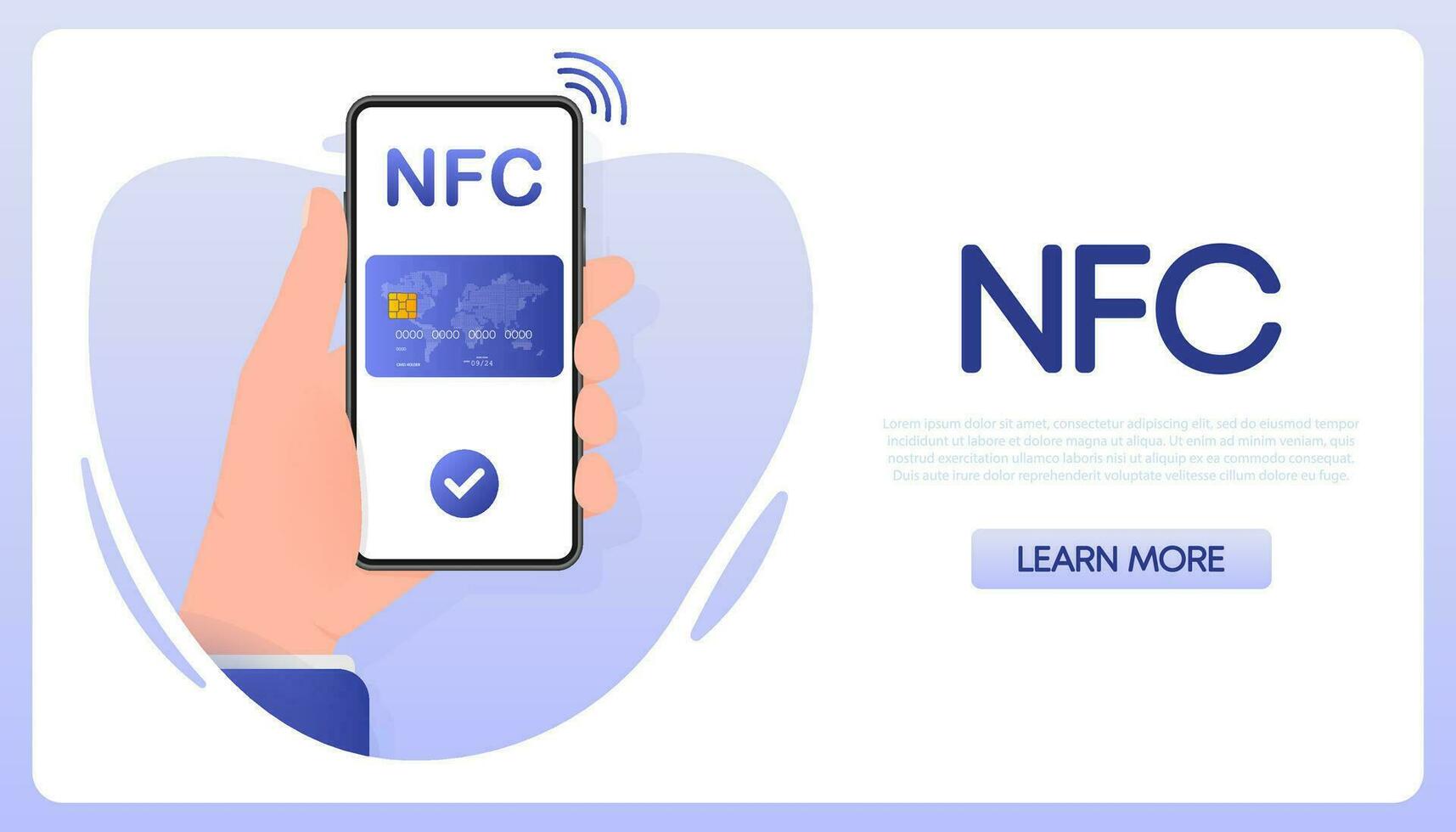 illustration avec nfc gens pour mobile app conception. gagner argent en ligne. en ligne bancaire vecteur