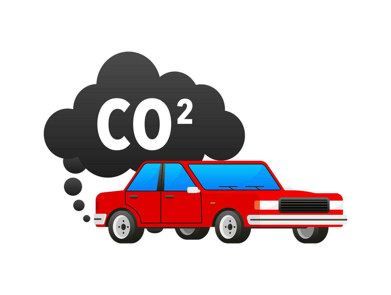 CO2 les émissions icône. carbone dioxyde. voiture CO2 nuage. vecteur