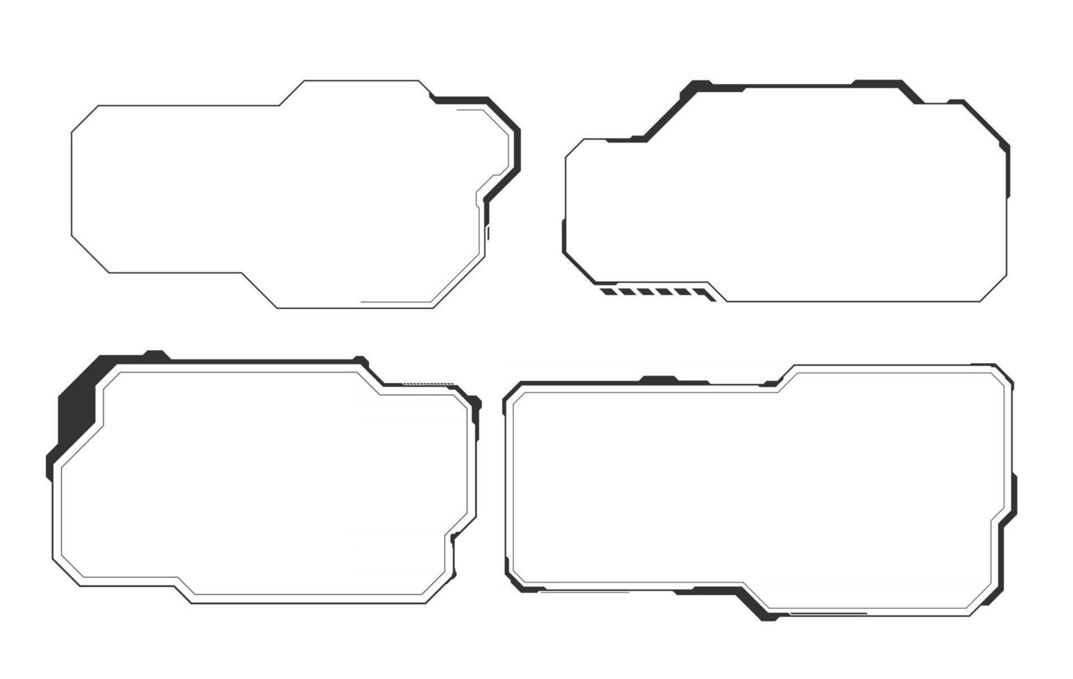 Ensemble de conception d'éléments de technologie hud isolé sur fond blanc vecteur