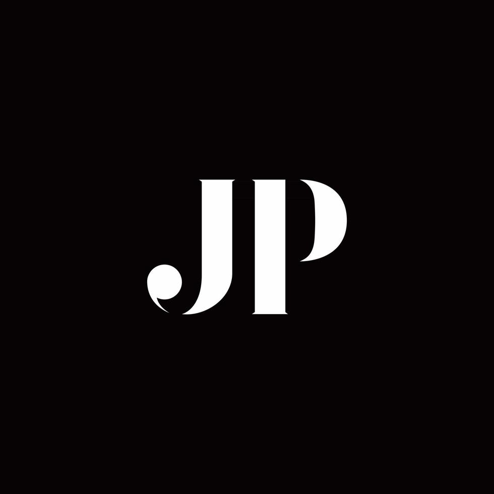 modèle de conception de logo initial de lettre de logo jp vecteur