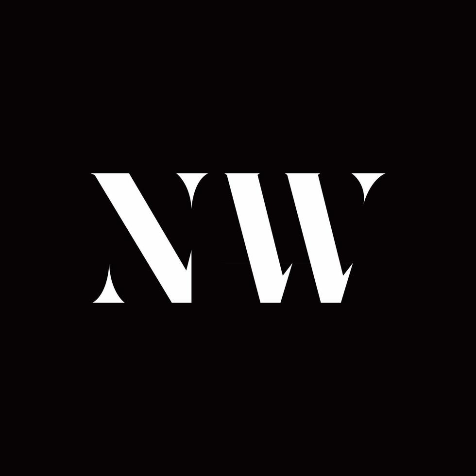 modèle de conception de logo initial de lettre de logo nw vecteur