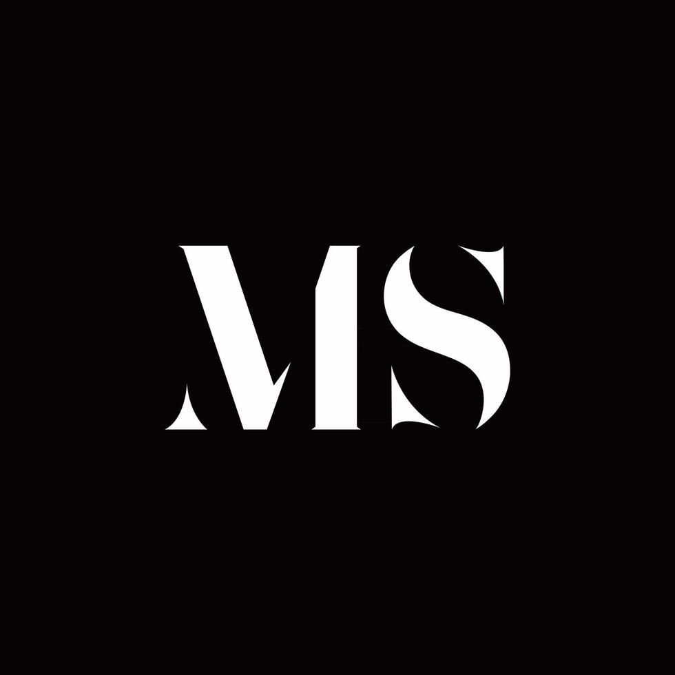 modèle de conception de logo initial de lettre de logo ms vecteur