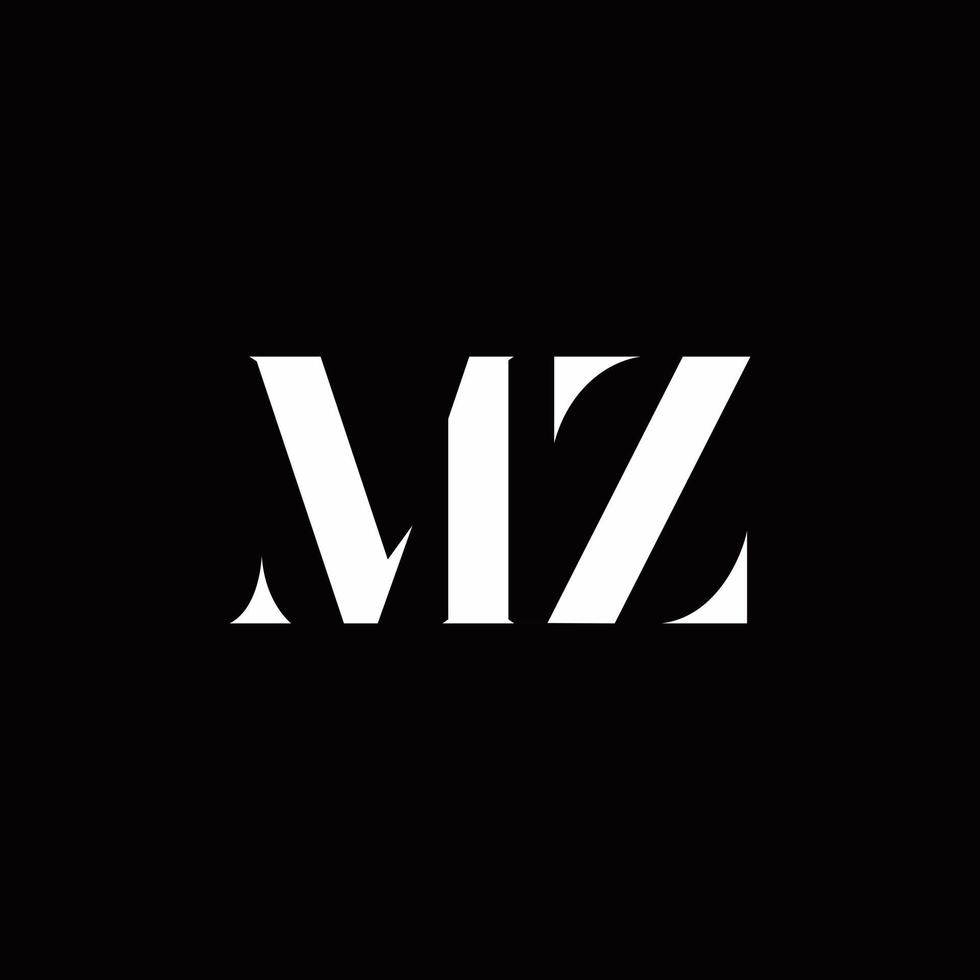 modèle de conception de logo initial de lettre de logo mz vecteur