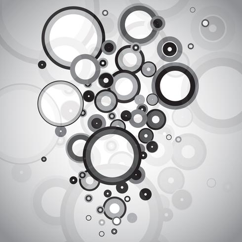 Vecteur de cercles noir et blanc abstrait