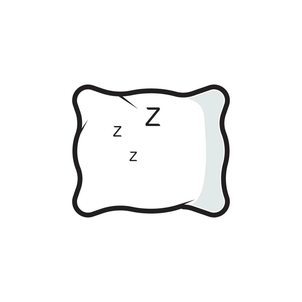 en train de dormir oreiller logo modèle. logo pour entreprise, intérieur, meubles et sommeil symbole. vecteur