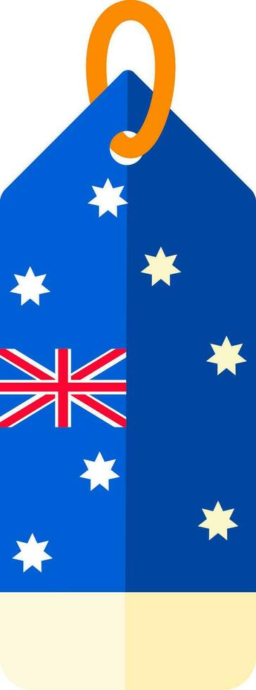 Australie drapeau pendre étiquette icône dans plat style. vecteur