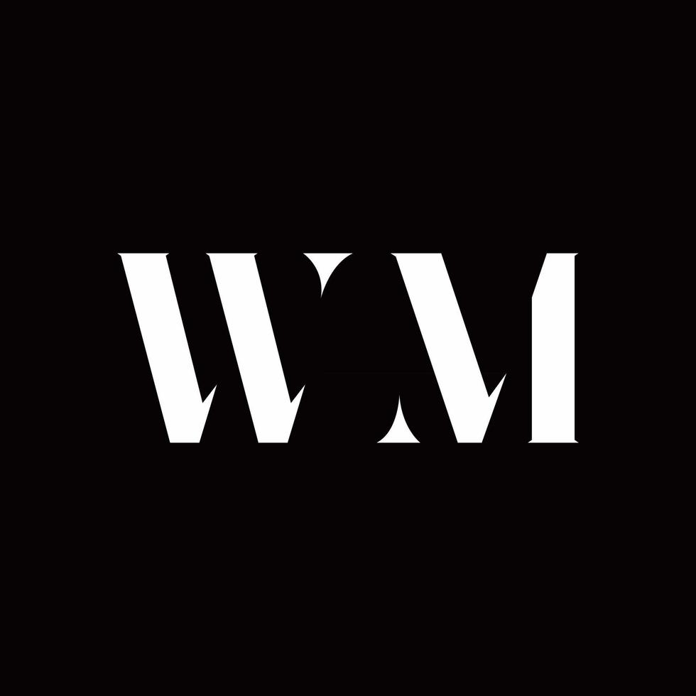 modèle de conception de logo initial de lettre de logo wm vecteur